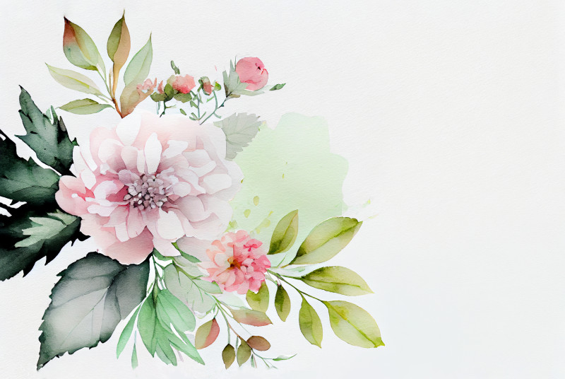 Watercolor Pale Pink Flower Background