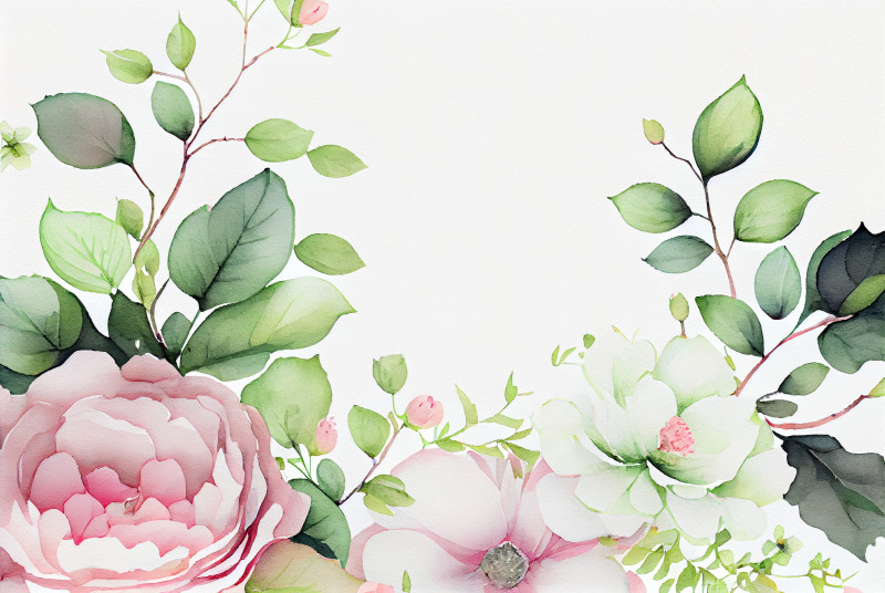 Watercolor Pale Pink Flower Background Image