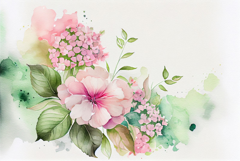 Watercolor Pale Pink Flower Background