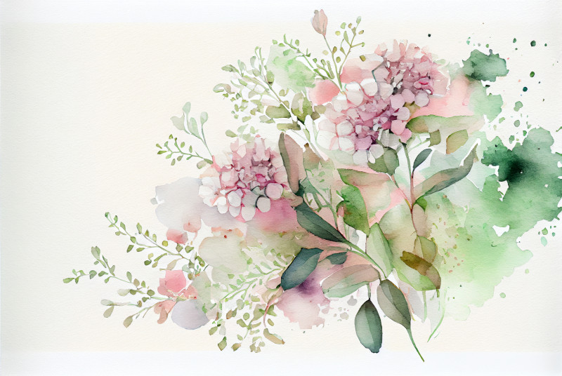 Watercolor Pale Pink Flower Background