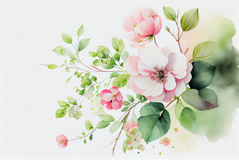 Watercolor Pale Pink Flower Background Image