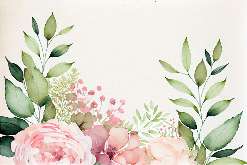 Watercolor Pale Pink Flower Background Image