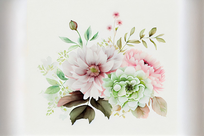 Watercolor Pale Pink Flower Background Image