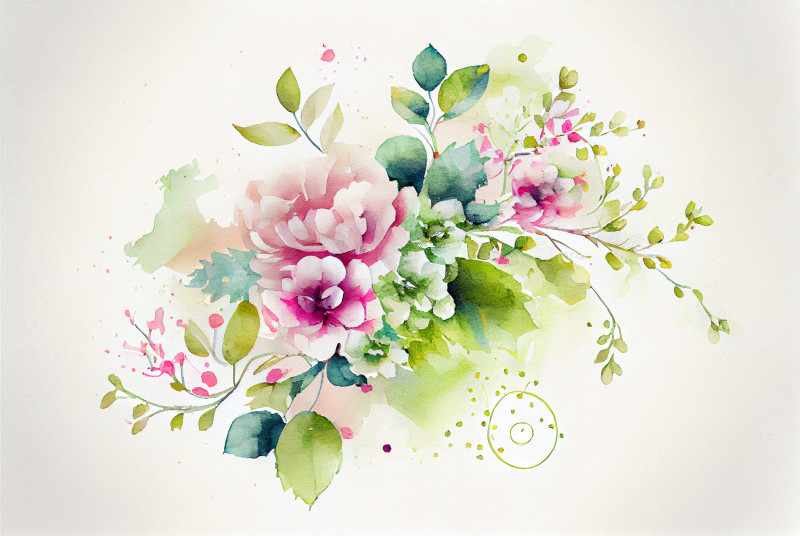 Watercolor Pale Pink Flower Background