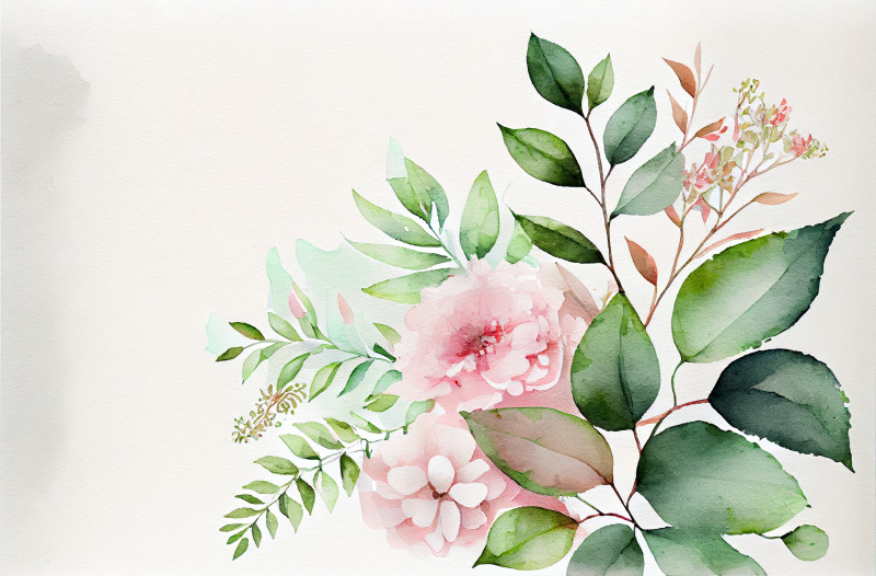 Watercolor Pale Pink Flower Background Image