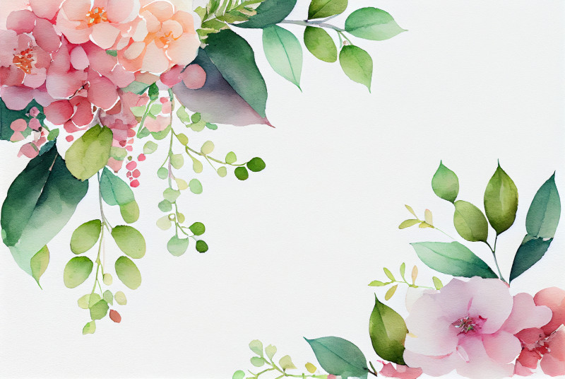 Watercolor Pale Pink Flower Background Image