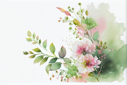 Watercolor Pale Pink Flower Background