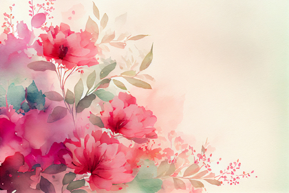 Watercolor Pink Flower Background