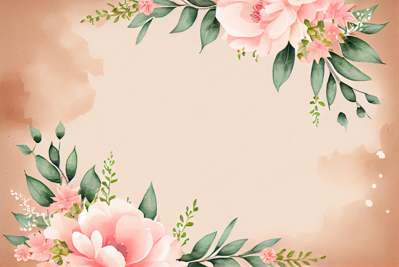 Watercolor Vintage Pink Flower Background Image