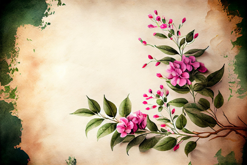 Watercolor Vintage Pink Flower Background