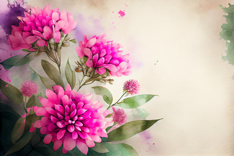 Watercolor Vintage Pink Flower Background Image