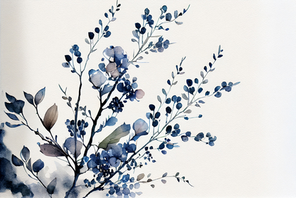 Watercolor Indigo Flower Background Image