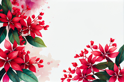 Watercolor Red Flower Card Background