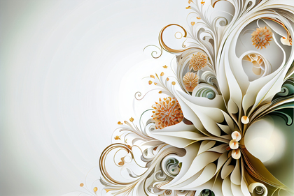 White Floral Card Background Image