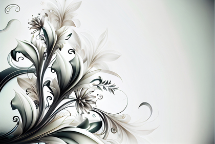 White Floral Card Background