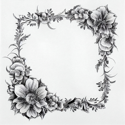 Hand Drawn Flower Frame Image