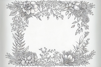 Hand Drawn Flower Frame