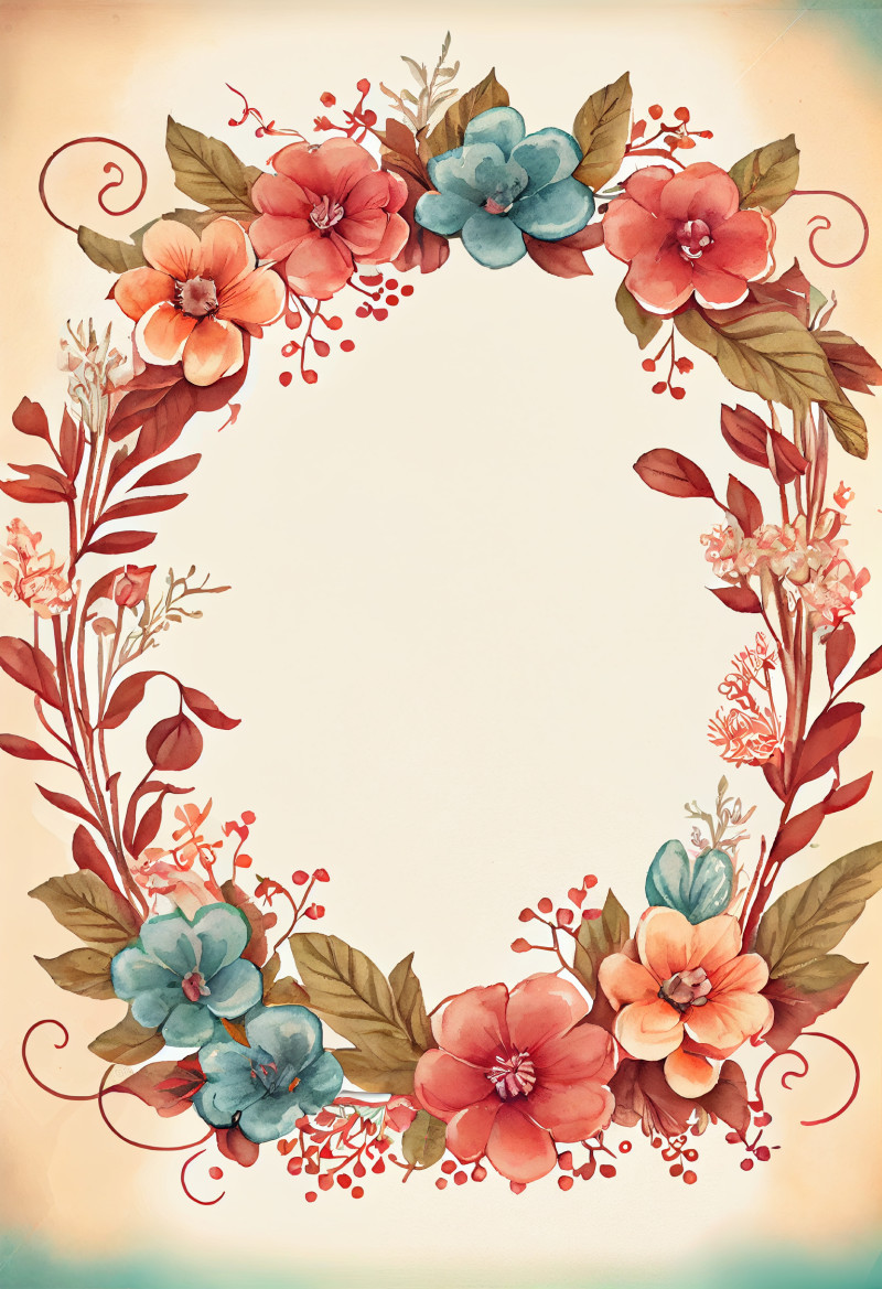 Watercolor Flower Frame Image