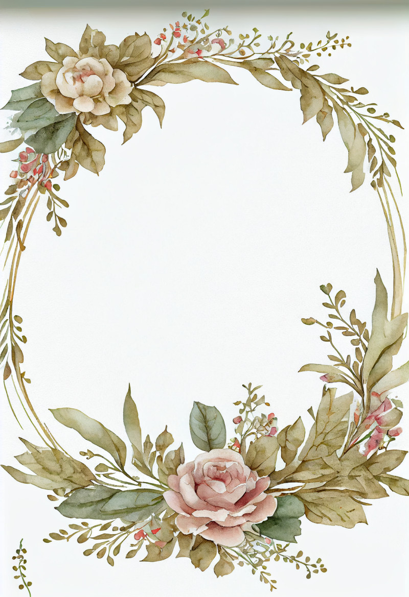 Watercolor Flower Frame Design