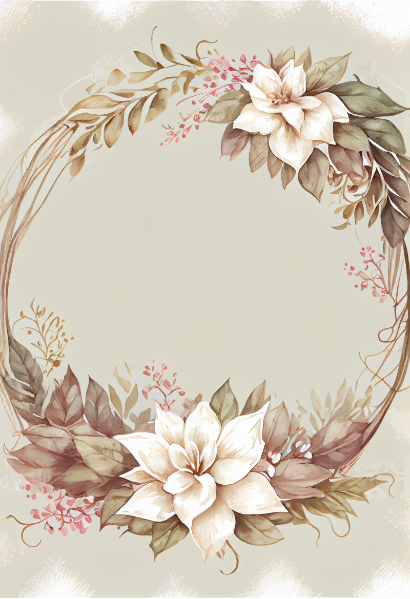Watercolor Flower Frame Design