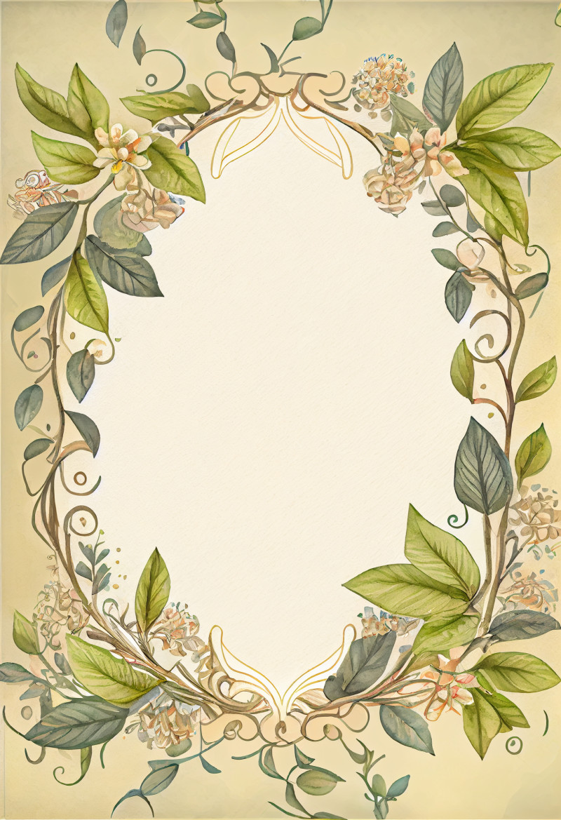 Watercolor Flower Frame Design