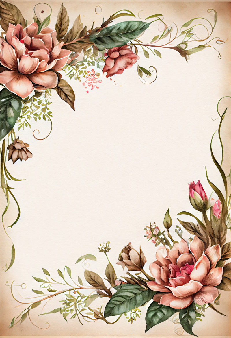 Watercolor Flower Frame Image