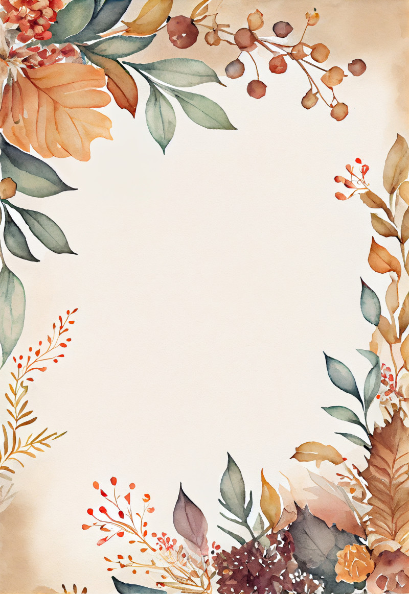Watercolor Flower Frame Image