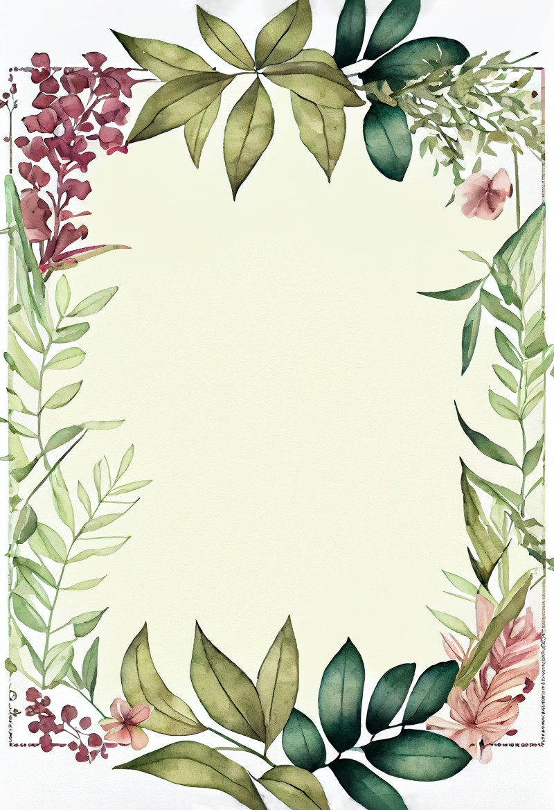 Watercolor Flower Frame