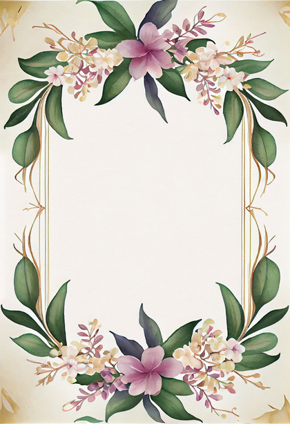 Watercolor Flower Frame Image