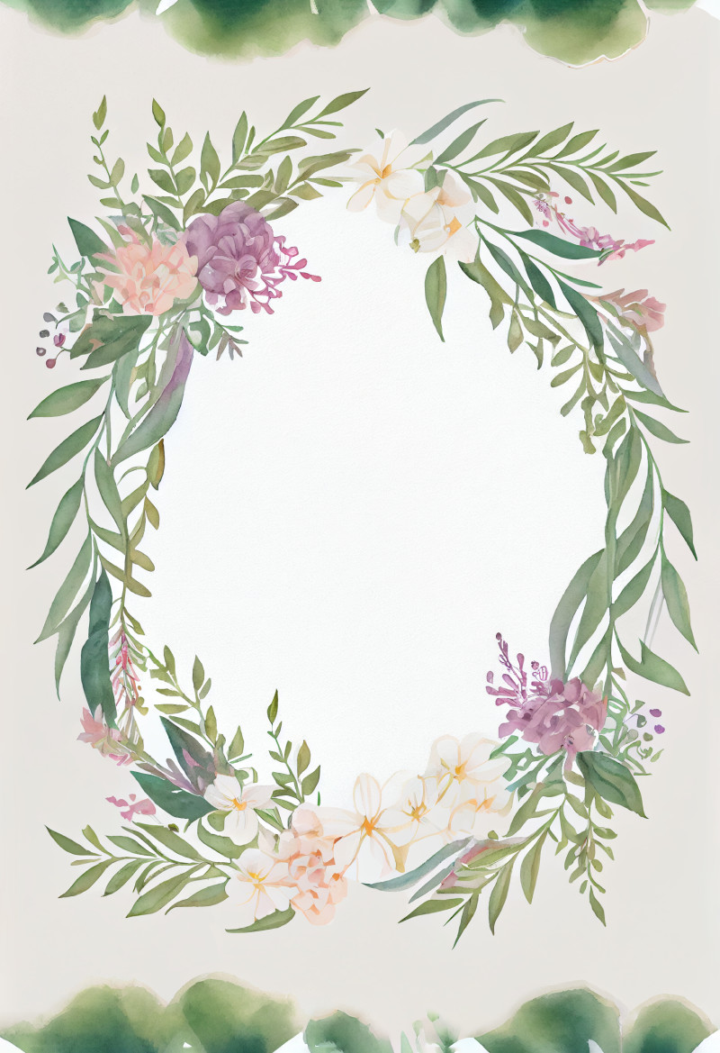 Watercolor Flower Frame Design