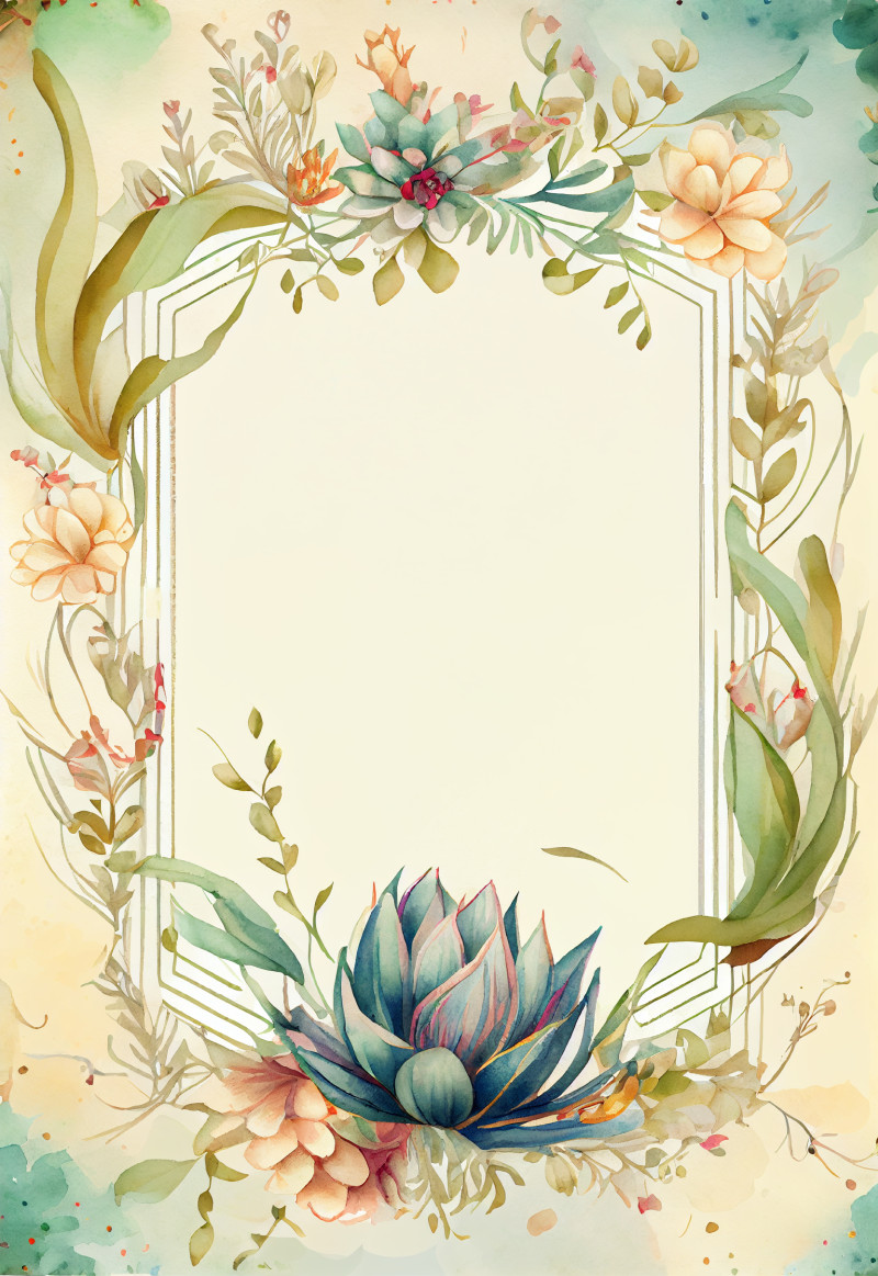 Watercolor Flower Frame Image