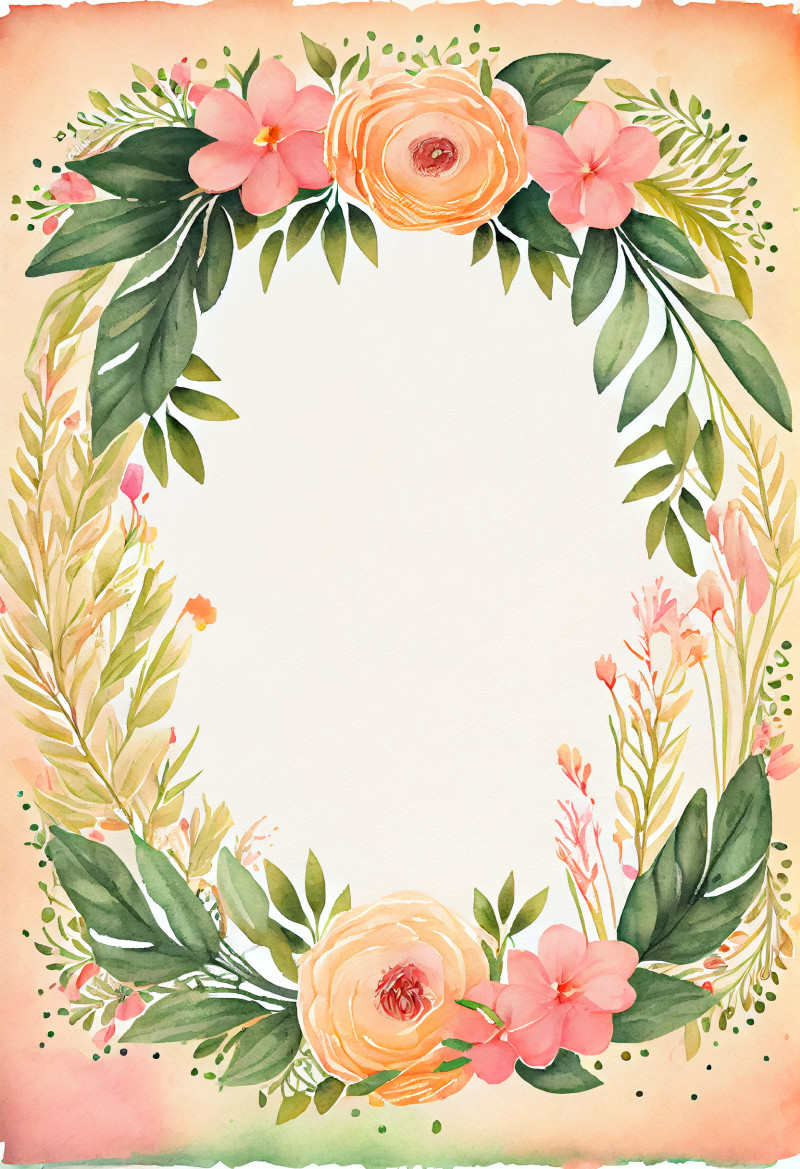 Watercolor Flower Frame