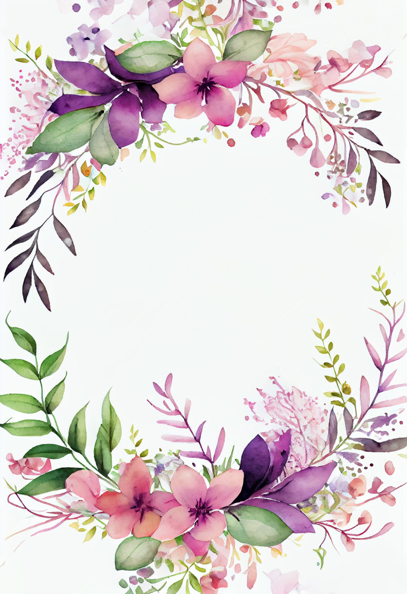 Watercolor Flower Frame Image
