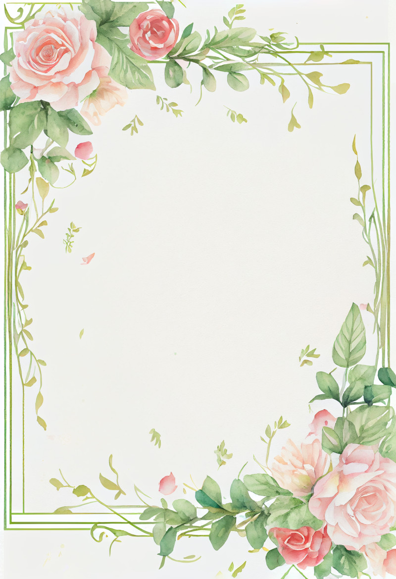 Watercolor Flower Frame Image