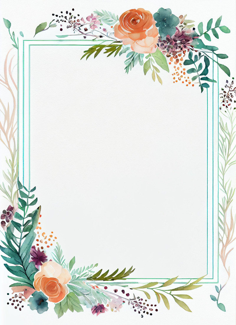 Watercolor Flower Frame Image