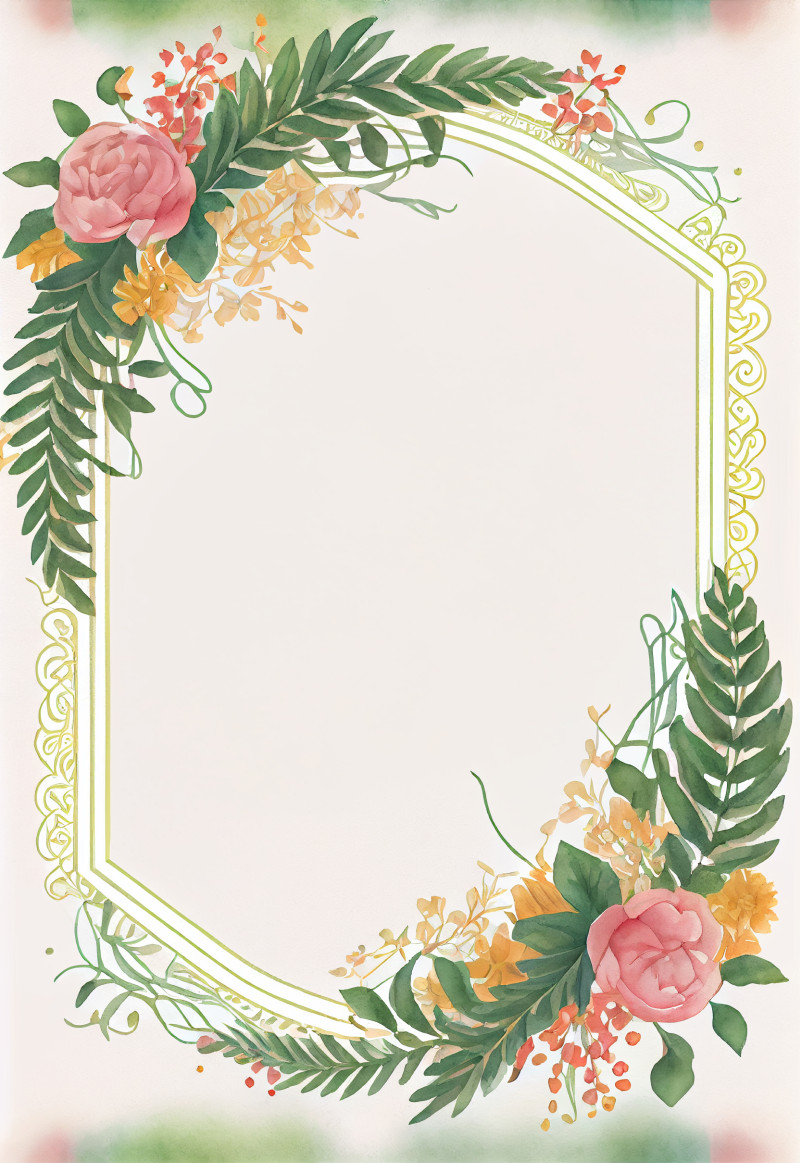 Watercolor Flower Frame