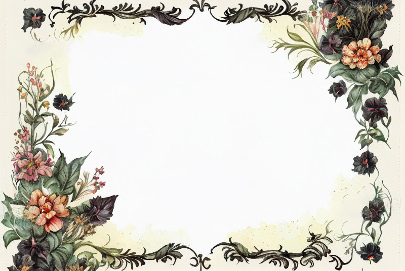 Watercolor Flower Frame Image