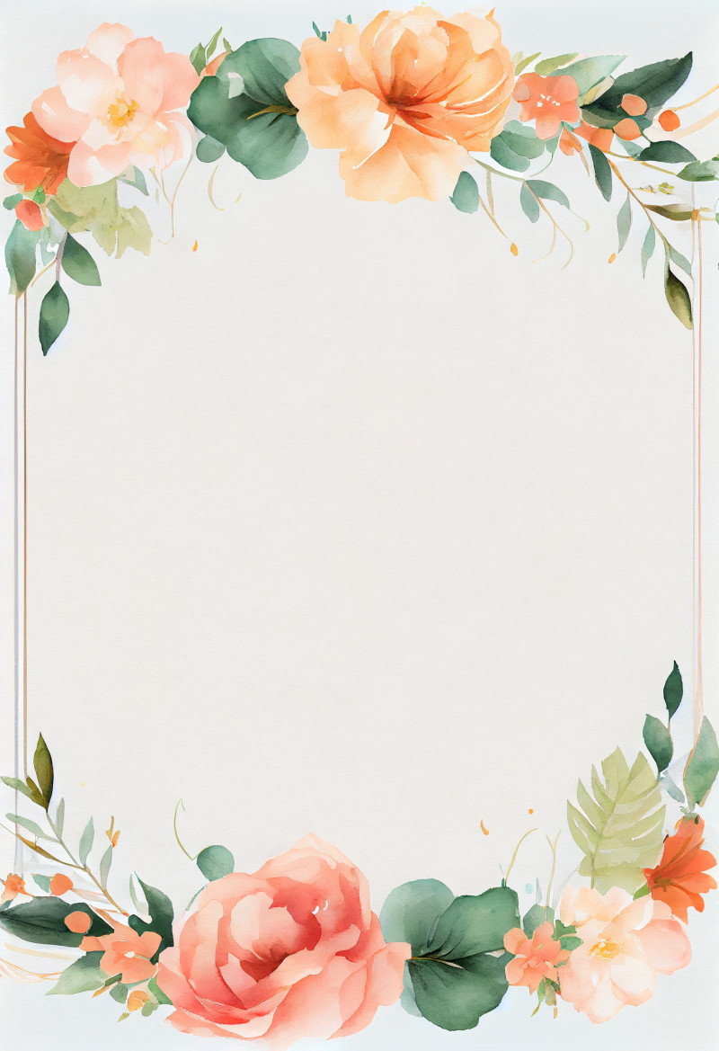 Watercolor Flower Frame Design