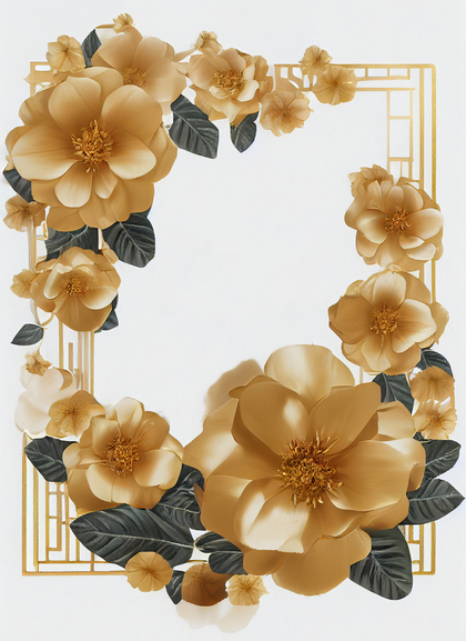 Gold Flower Frame