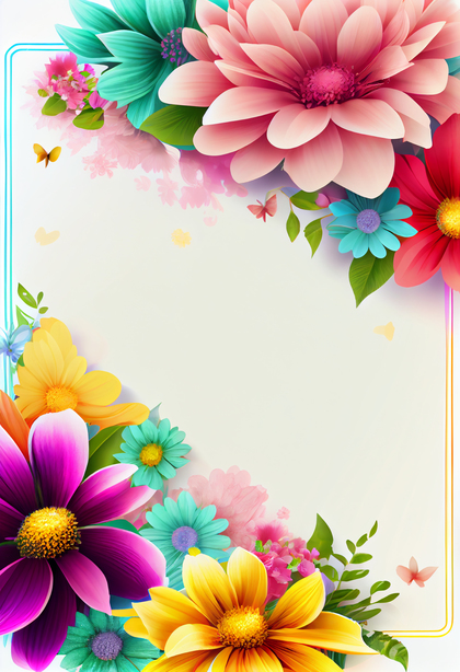 Colorful Flower Border