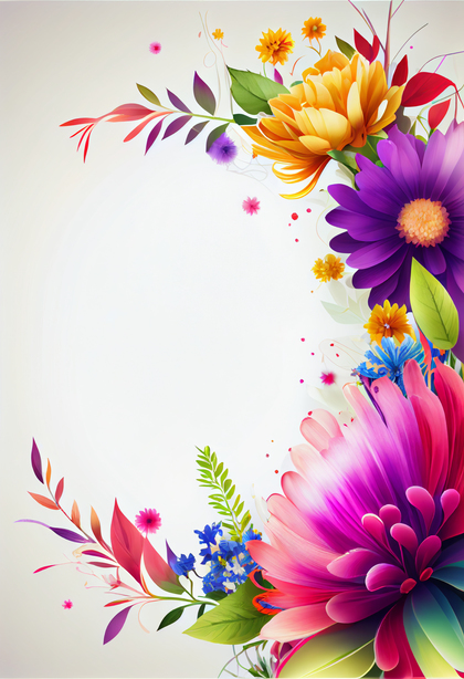 Colorful Flower Border Image