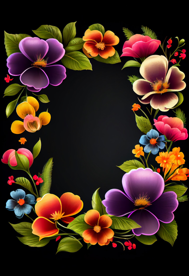 Colorful Flower Border Design