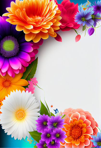 Colorful Flower Border