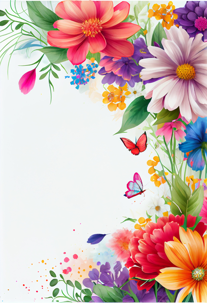Colorful Flower Border Design