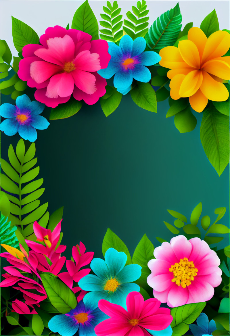 Colorful Flower Border