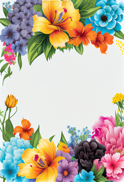 Colorful Flower Border Image