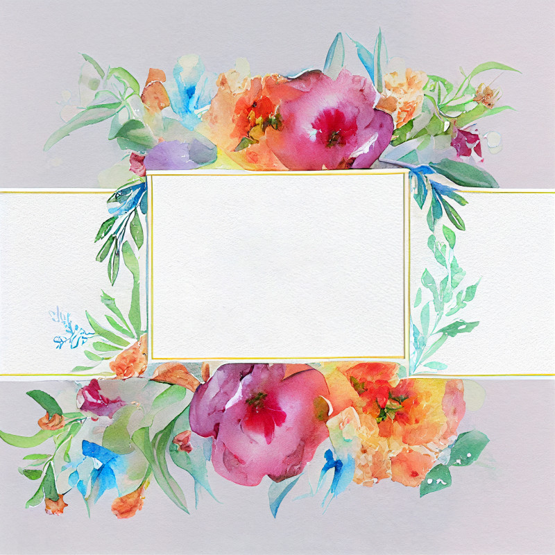 Watercolor Flower Wedding Invitation