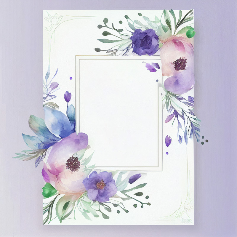 Watercolor Flower Wedding Invitation