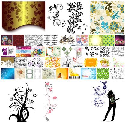 Blossoming Creativity: A Collection of 40+ Floral Vector Designs