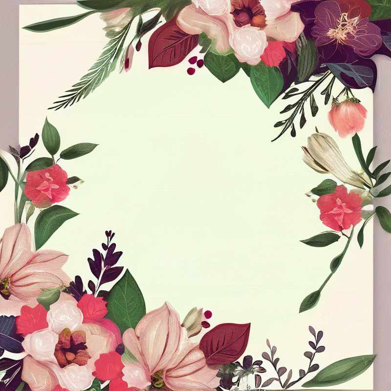 Flower Wedding Invitation Card Template